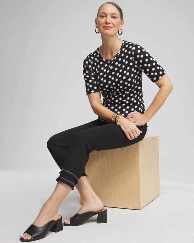 Polka Dot Everyday Elbow Sleeve Tee - image 2